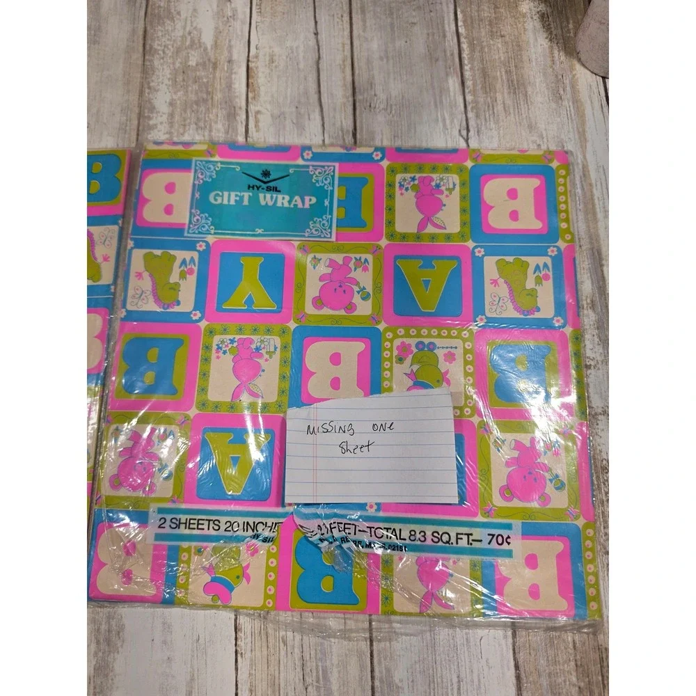 Vintage Gift Wrap Lot Hy-Sil Norcross Santa Floral Baby Football Retro Paper